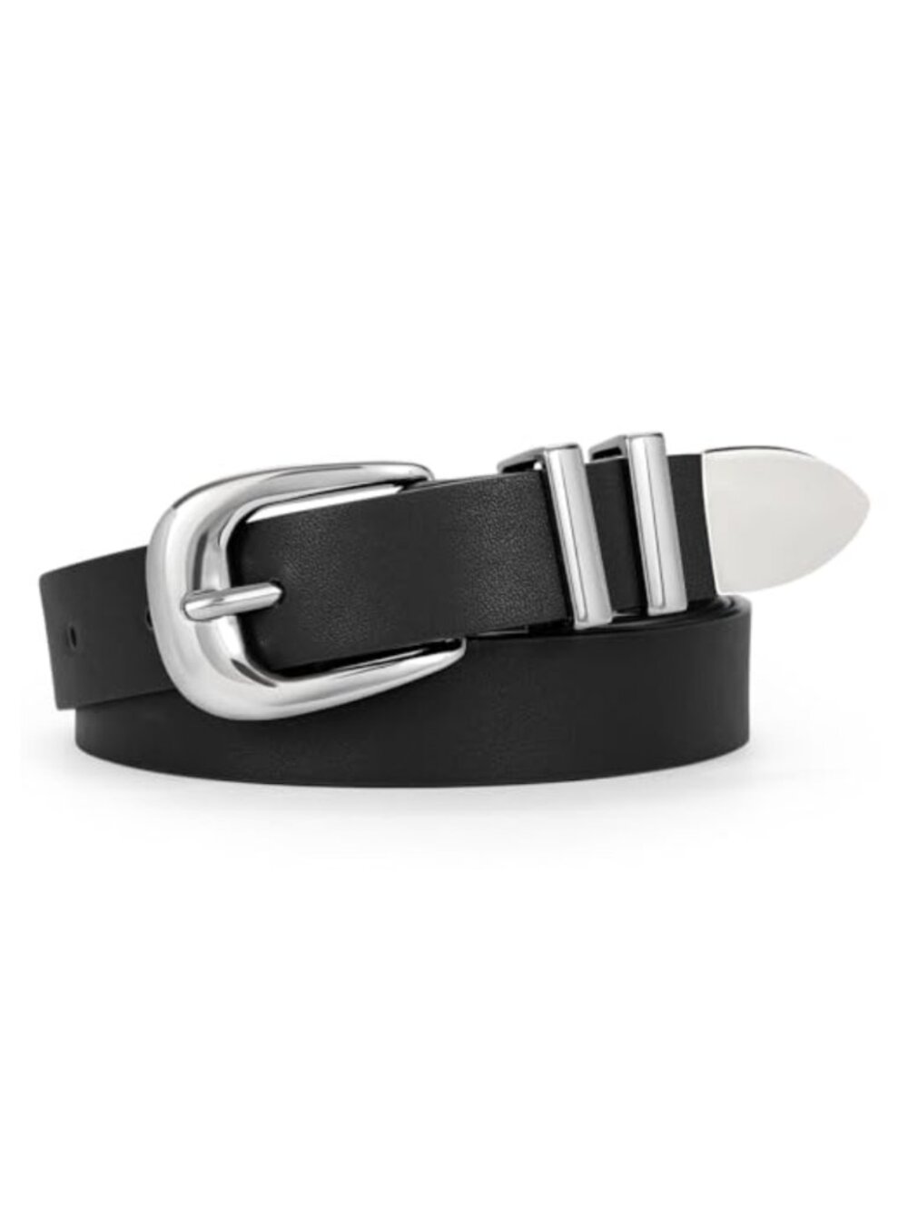 Women PU Leather Belt Vintage Western Waist Belt with Metal Buckle
